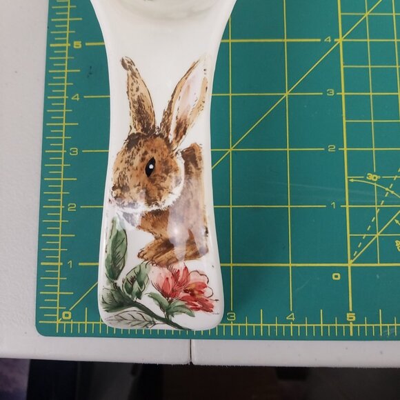 Spoon Rest Ceramic Spring Easter Floral Bunny Rabbit Maxcera - Picture 11 of 11